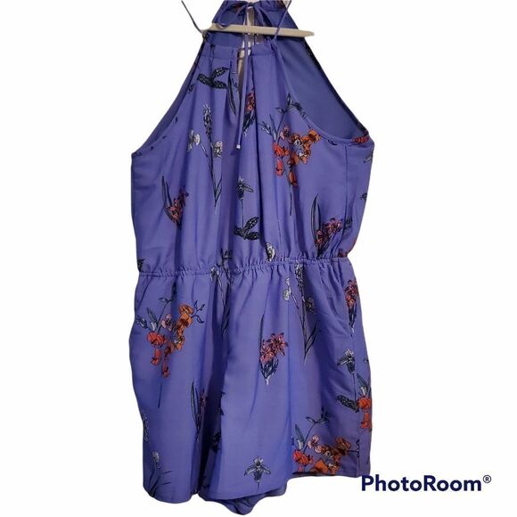 Japna Ladies Size Large Lilac Floral Halter Romper - Picture 1 of 8